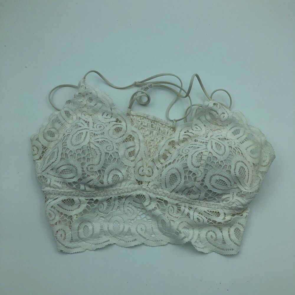 Victoria's Secret PINK Strappy Lace Bralette White Large